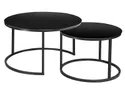 Комплект журнальных столиков (2 шт круглые) SIGNAL ATLANTA A. 80х45 см / 60х42 см, серый мрамор / черный мат фото thumb №23
