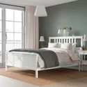 IKEA HEMNES ХЕМНЕС, каркас ліжка з матрацом, біла морилка / ОКРЕХАМН жорсткий, 140x200 см 495.419.97 фото thumb №6