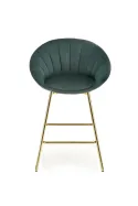 Барний стілець оксамитовий HALMAR H112 темно-зелений, золотий фото thumb №5