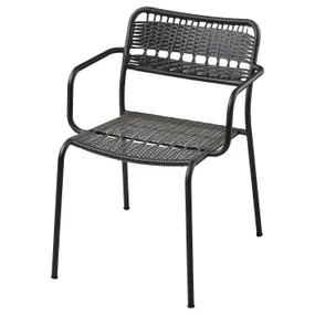 IKEA LÄCKÖ ЛЕККЕ, крісло з підлокітниками, вуличне, темно-сірий 604.633.04 фото