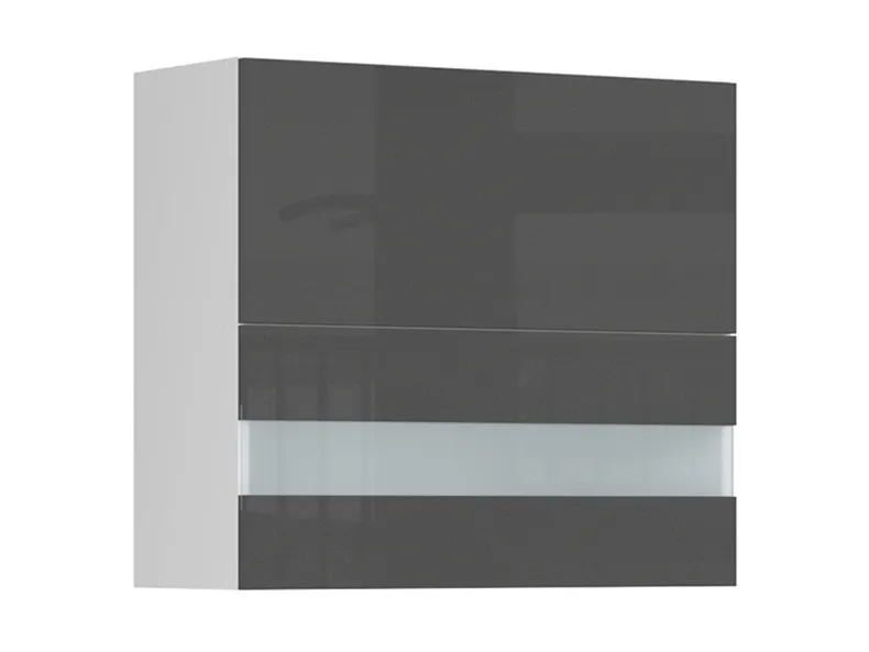 BRW Верхня кухонна шафа L6 80 см з відкидним дисплеєм антрацитовий екрю, альпійський білий/антрацит екрю FK_G2O_80/72_OV/O-BAL/ANEC фото №2