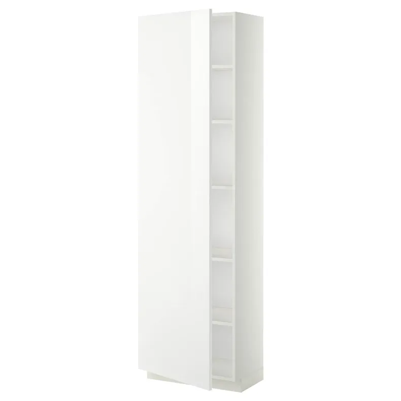 IKEA METOD МЕТОД, высокий шкаф с полками, белый / Рингхульт белый, 60x37x200 см 994.554.83 фото №1