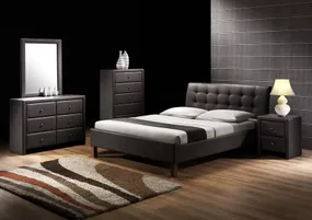 Ліжко двоспальне HALMAR SAMARA 160x200 см чорне фото