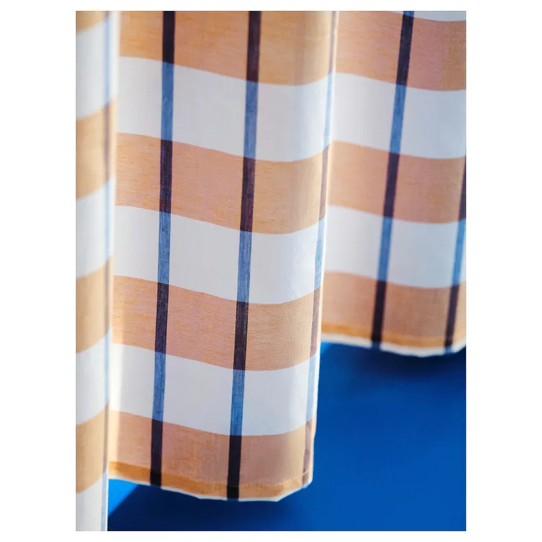 IKEA GLANSHAGTORN ГЛАНСХАГТОРН, гардина, 1 шт., оранжевый белый / синий, 300x300 см 305.558.09 фото №3