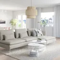 IKEA SÖDERHAMN СЕДЕРХАМН, 4-місний диван, з шезлонгом і відкритим торцем / Віарп бежевий / коричневий 293.058.16 фото thumb №2