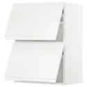 IKEA METOD МЕТОД, навісна шафа гориз 2 дверц нат мех, білий / ВОКСТОРП глянцевий / білий, 60x80 см 193.945.11 фото thumb №1