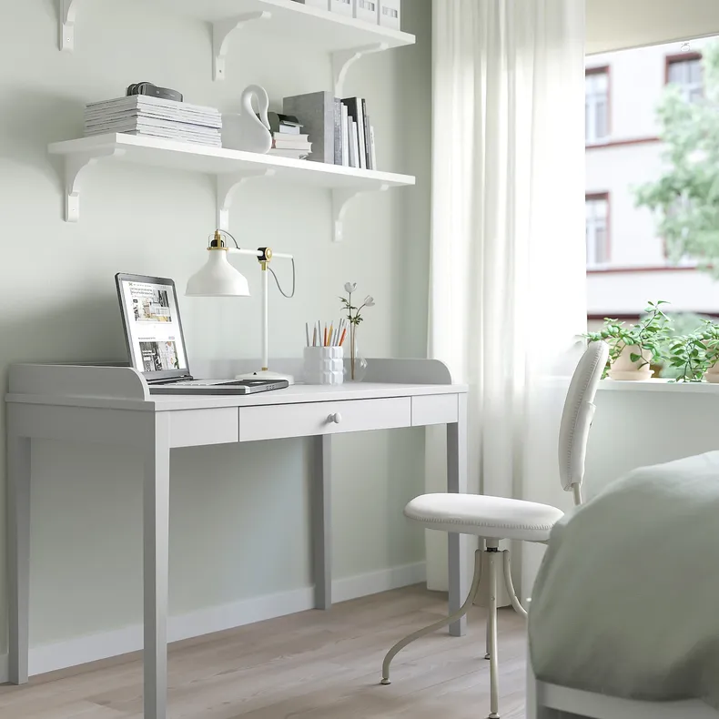 IKEA SMYGA СМЮГА, письмовий стіл, світло-сірий, 122x60 см 404.807.81 фото №2