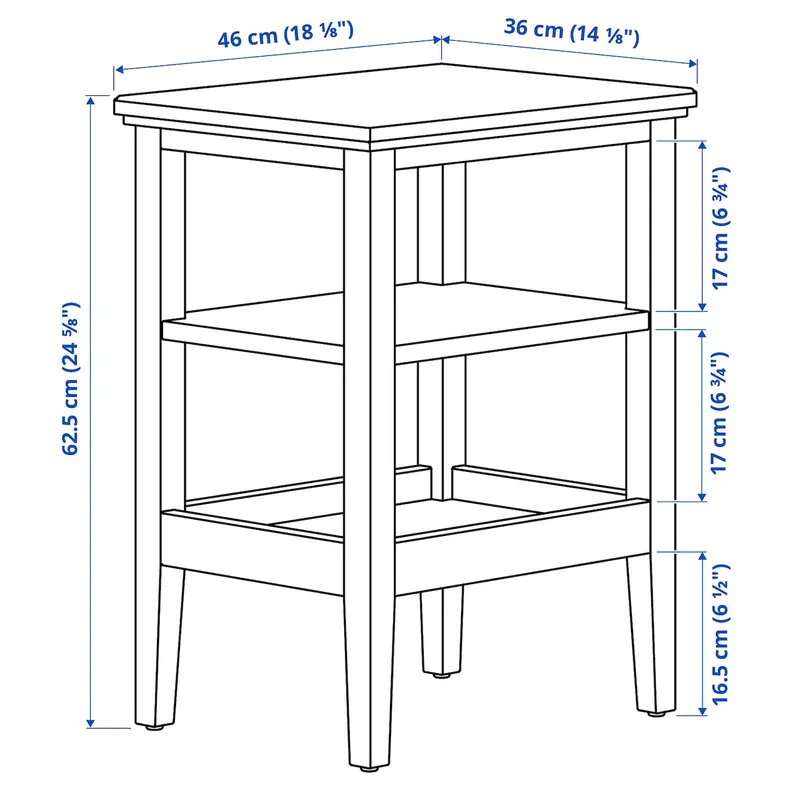 IKEA IDANÄS ІДАНЕС, журнальний столик, білий, 46x36 см 004.960.48 фото №4