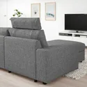 IKEA VIMLE ВІМЛЕ, 3-місний диван із кушеткою, з широкими підлокітниками з підголовником/Lejde сіро-чорний 794.328.12 фото thumb №3