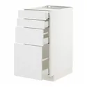 IKEA METOD МЕТОД / MAXIMERA МАКСИМЕРА, напольный шкаф 4 фасада / 4 ящика, белый / Стенсунд белый, 40x60 см 394.095.02 фото thumb №1