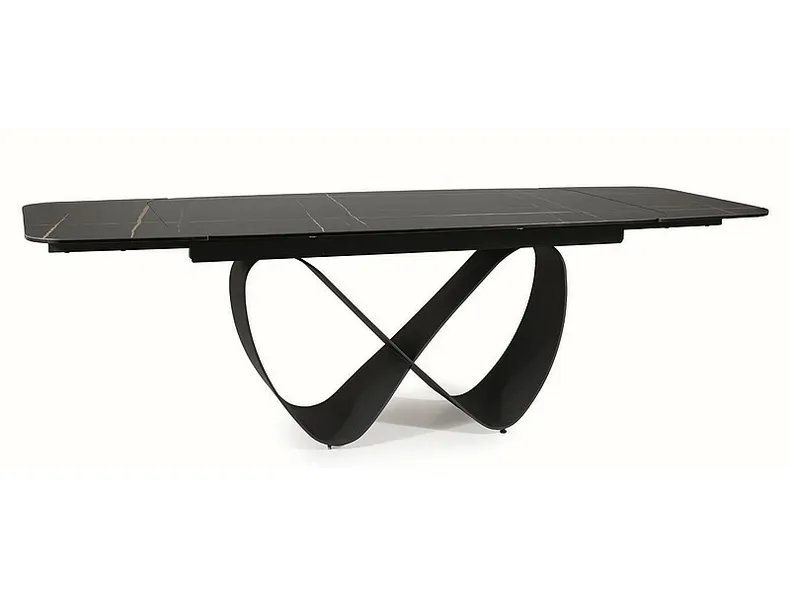 Стол обеденный раскладной SIGNAL INFINITY Ceramic, 160-240х95 см, черный / матовый черный фото №1