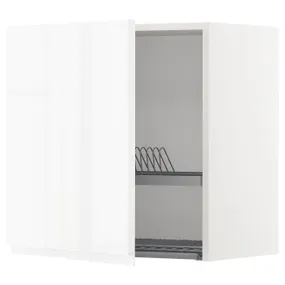 IKEA METOD МЕТОД, навесной шкаф с сушилкой, белый / Воксторп глянцевый / белый, 60x60 см 294.616.42 фото