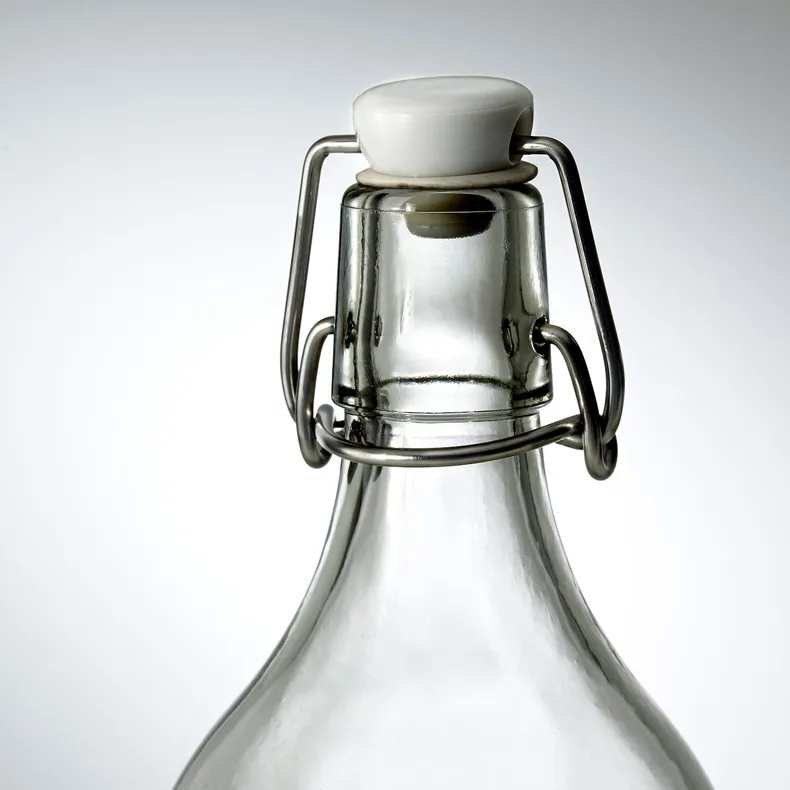 IKEA KORKEN КОРКЕН, бутылка с пробкой, прозрачное стекло, 1 л 302.135.52 фото №3