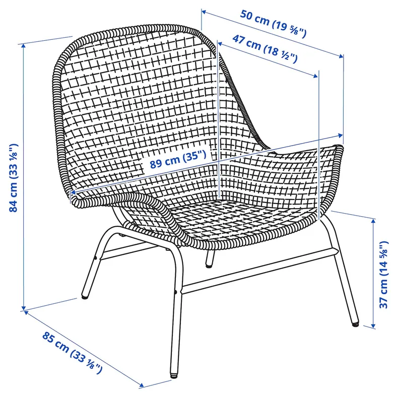 IKEA FRYKSÅS ФРЮКСОС, крісло з подушкою, ротанг / різане натуральний 295.631.55 фото №7