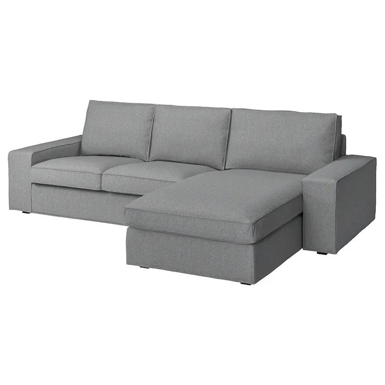 IKEA KIVIK КІВІК, 3-місний диван із кушеткою, ТІББЛЕБЮ бежевий/сірий 994.405.90 фото №1