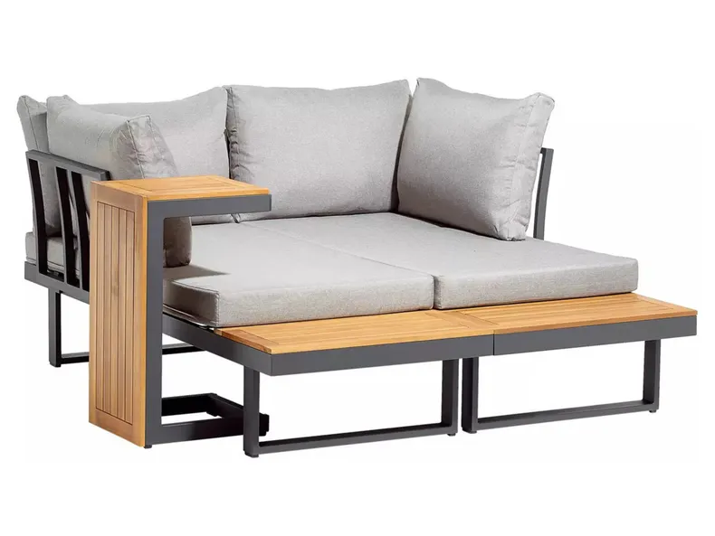 BRW Комплект садових меблів BRW DAKOTA: стіл + 2 дивани з подушками (сірий) 090791 фото №1