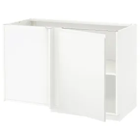 IKEA METOD МЕТОД, угловой напольный шкаф с полкой, белый / Воксторп матовый белый, 128x68 см 094.687.29 фото