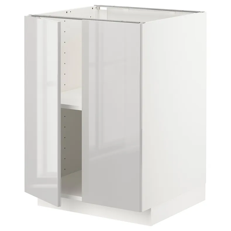IKEA METOD МЕТОД, напольный шкаф с полками / 2дверцами, белый / светло-серый, 60x60 см 994.639.87 фото №1