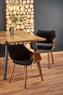 Кухонний стіл розкладний HALMAR DICKSON 120-180x80 см, стільниця - натуральний дуб, ніжки - чорні фото thumb №9