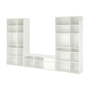 IKEA VIHALS ВІХАЛЬС, комбінація шаф для телевізора, білий, 337x37x200 см 594.406.10 фото
