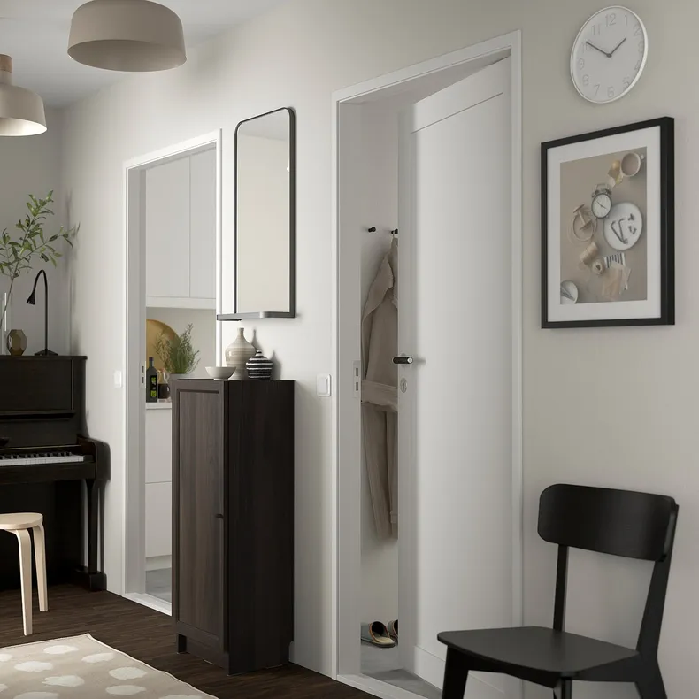 IKEA BILLY БИЛЛИ / OXBERG ОКСБЕРГ, стеллаж с дверью, темно-коричневая имитация дуб, 40x30x106 см 294.832.91 фото №3