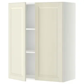 IKEA METOD МЕТОД, навісна шафа з полицями / 2 дверцят, білий / БУДБІН кремово-білий, 80x100 см 794.635.73 фото