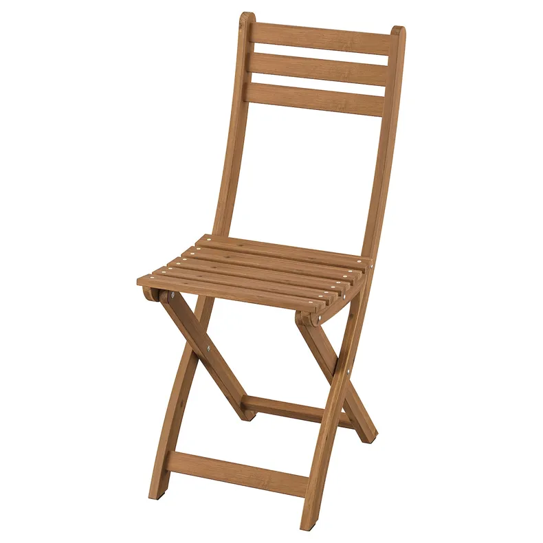 IKEA ASKHOLMEN АСКХОЛЬМЕН, стілець, вуличний, складаний темно-коричневий 205.575.02 фото №1