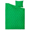 IKEA BLÅSKATA БЛОСКАТА, пододеяльник и наволочка, зелёный / узор, 150x200 / 50x60 см 105.694.97 фото thumb №2
