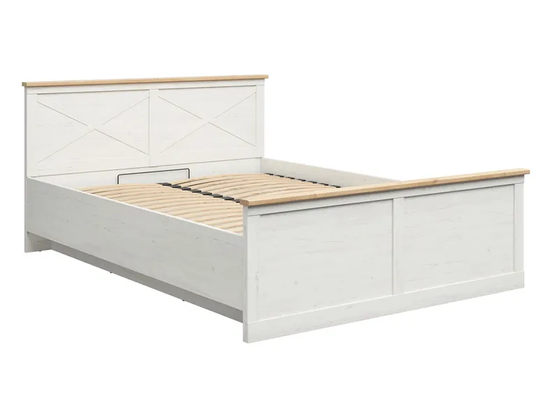 BRW Кровать Frija 160x200 с каркасом и ящиком для хранения andersen pine white, сосна андерсен белая/дуб художественный LOZ/160-APW/DASN фото №1