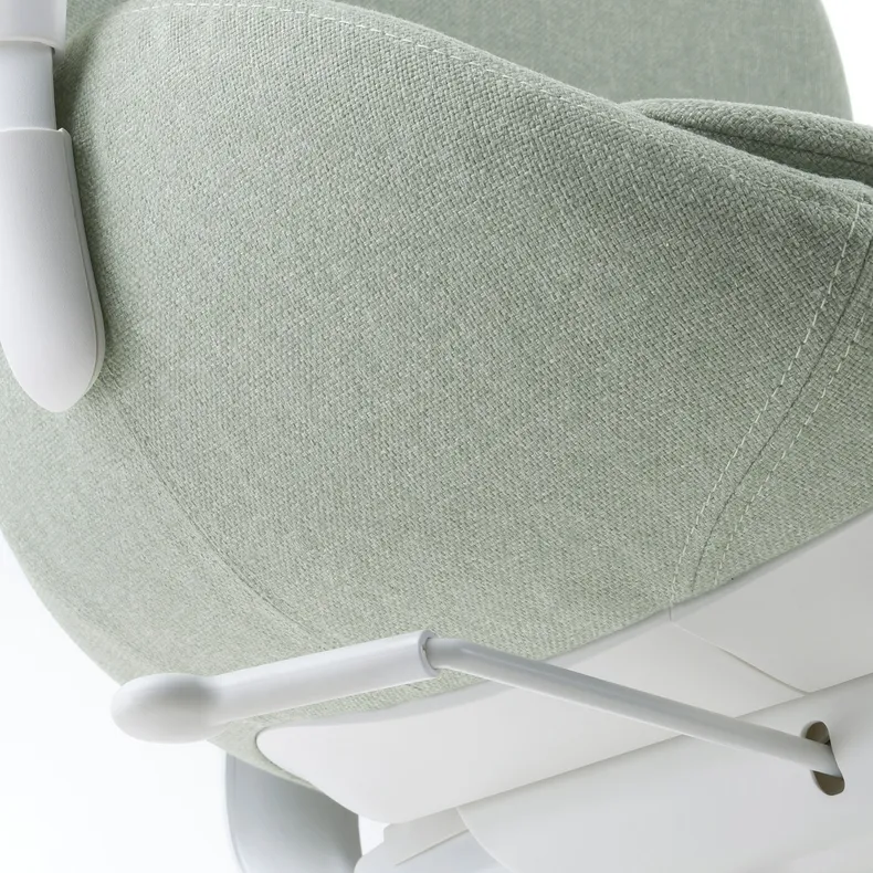 IKEA HATTEFJÄLL ХАТТЕФЬЕЛЛЬ, рабочий стул с подлокотниками, Окрашенный в светло-зеленый / белый цвет 705.329.53 фото №5