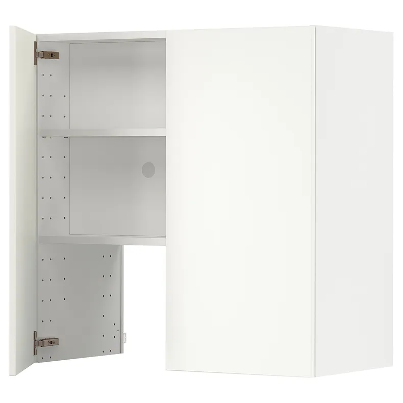 IKEA METOD МЕТОД, навесной шкаф д / вытяжки / полка / дверь, белый / гавсторпский бежевый, 80x80 см 095.043.41 фото №1