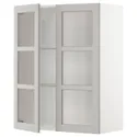 IKEA METOD МЕТОД, настінна шафа, полиці / 2 склх дверц, білий / світло-сірий Lerhyttan, 80x100 см 194.621.52 фото thumb №1