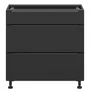 BRW Кухонна шафа Sole L6 80 см з висувними шухлядами з м'яким закриттям чорний матовий, чорний/чорний матовий FM_D3S_80/82_2STB/STB-CA/CAM фото