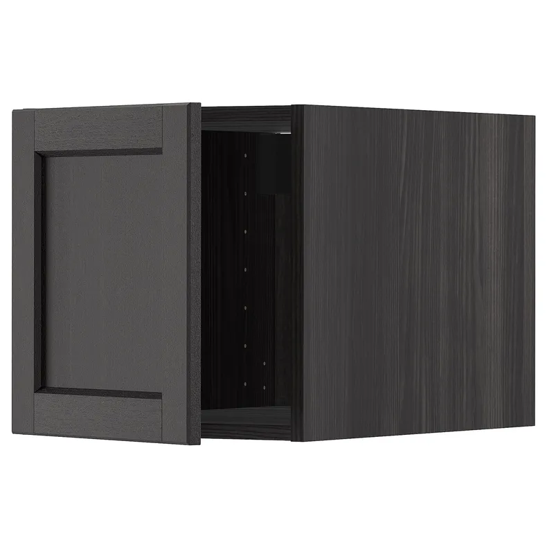 IKEA METOD МЕТОД, верхний шкаф, черный / Лерхиттан с черными пятнами, 40x40 см 694.591.66 фото №1
