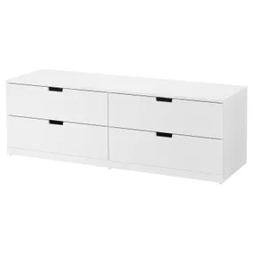 IKEA NORDLI НОРДЛИ, комод с 4 ящиками, белый, 160x54 см 492.394.96 фото