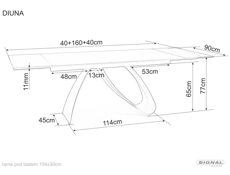 Стіл обідній розкладний SIGNAL DIUNA CERAMIC Білий Statuario Venato / Чорний мат 160(240)х90 см фото №5