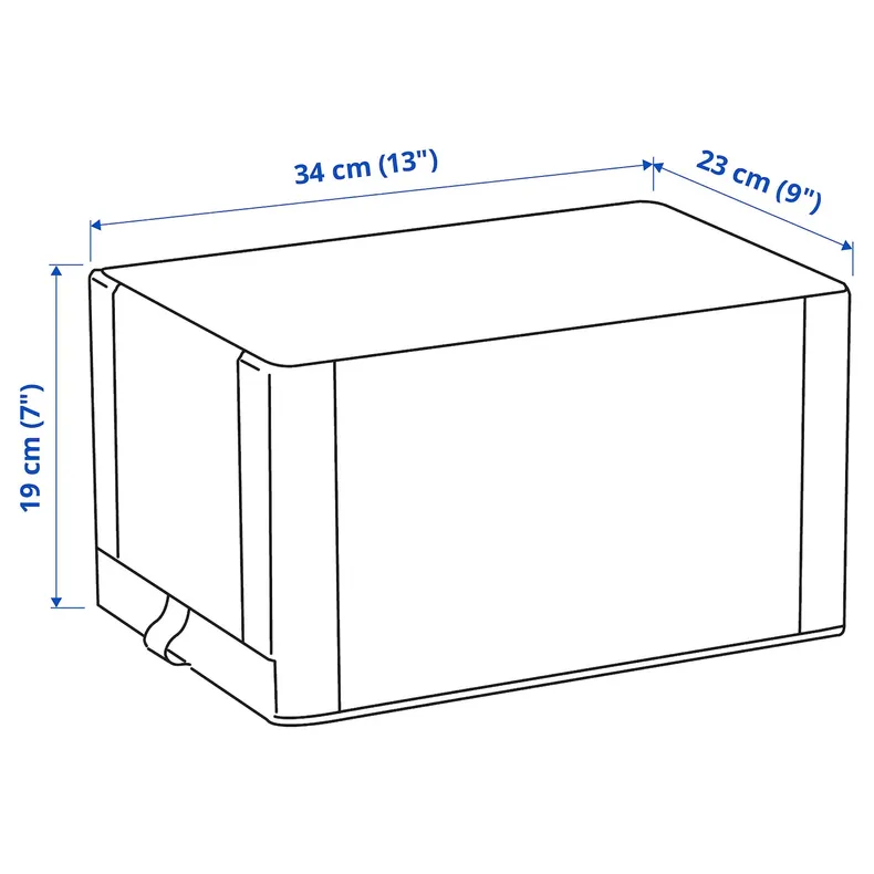 IKEA HEMMAFIXARE ХЕММАФИКСАРЕ, коробка для обуви, Полосатая ткань / белый / серый, 23x34x19 см 405.039.14 фото №7