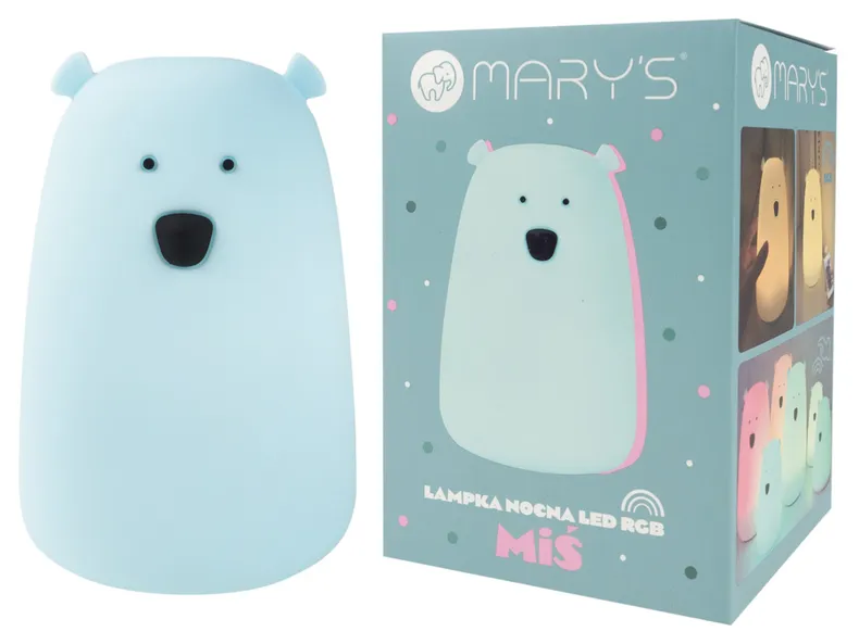 BRW Лампа Mary's teddy bear большая силиконовая голубая 096858 фото №4