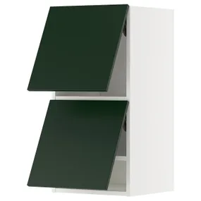 IKEA METOD МЕТОД, навесной шкаф/2 дверцы, горизонтал, белый/Гавсторп темно-зеленый, 40x80 см 695.567.61 фото