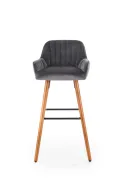 Барний стілець оксамитовий HALMAR H93 Velvet, ніжки - горіх, оббивка - темно-сірий фото thumb №6