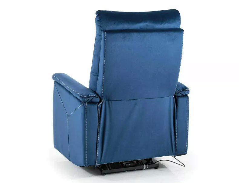 Розкладне крісло реклайнер SIGNAL Neptun M Velvet з функцією масажу, темно-синій фото №2
