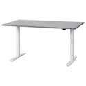 IKEA RODULF РОДУЛЬФ, стіл регульований, сірий / білий, 140x80 см 993.261.70 фото thumb №1