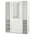 IKEA PAX ПАКС / GRIMO ГРИМО, гардероб с раздвижными дверьми, белый / прозрачное стекло белый, 150x66x201 см 395.022.70 фото thumb №1