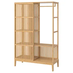 IKEA NORDKISA НОРДКІСА, відкритий гардероб із розсувн дверц, бамбук, 120x186 см 004.394.68 фото