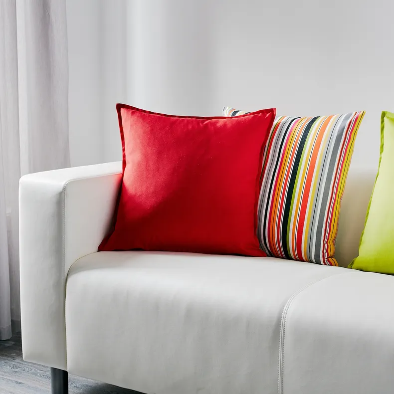 IKEA GURLI ГУРЛІ, чохол на подушку, червоний, 50x50 см 702.811.48 фото №4