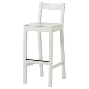 IKEA NORDVIKEN НОРДВІКЕН, барний стілець зі спинкою, білий, 75 см 603.691.13 фото