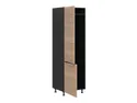 BRW Sole L6 60 см левосторонний кухонный шкаф для установки холодильника дуб галифакс натур, Черный/дуб галифакс натур FM_DL_60/207_L/L-CA/DHN фото thumb №3