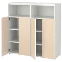 IKEA SMÅSTAD СМОСТАД / PLATSA ПЛАТСА, шафа, білий / береза 6 полиць, 120x42x123 см 395.496.87 фото thumb №1