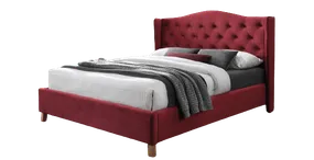 Двоспальне Ліжко SIGNAL ASPEN Velvet, Bluvel 59 - бордовий, 160x200 фото