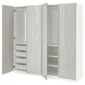 IKEA PAX ПАКС / FARDAL ФАРДАЛЬ, гардероб, білий / глянцевий світло-сірий, 200x60x201 см 494.781.04 фото thumb №1